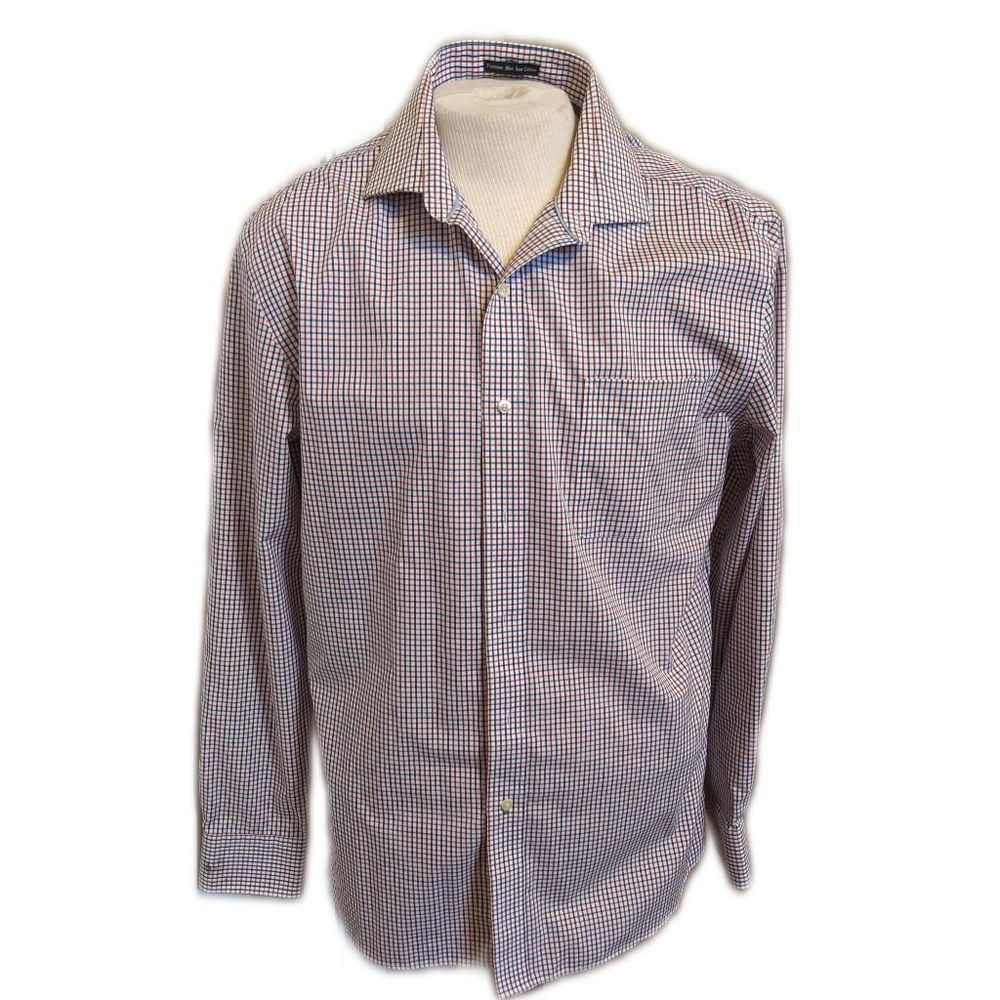Tommy Hilfiger, premium non-iron cotton, red white blue, slim fit, 16.5, 34/35